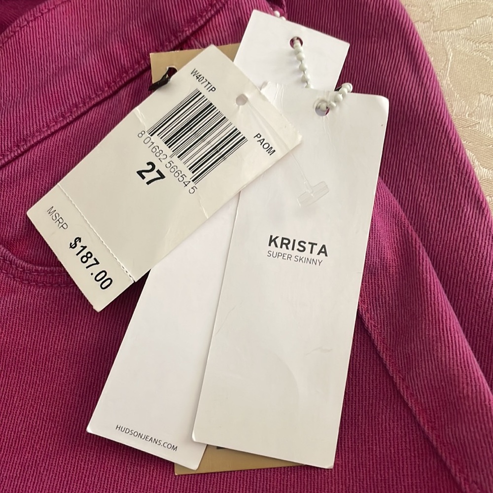 Hudson jeans pink Krista super skinny size 27 - Picture 2 of 6